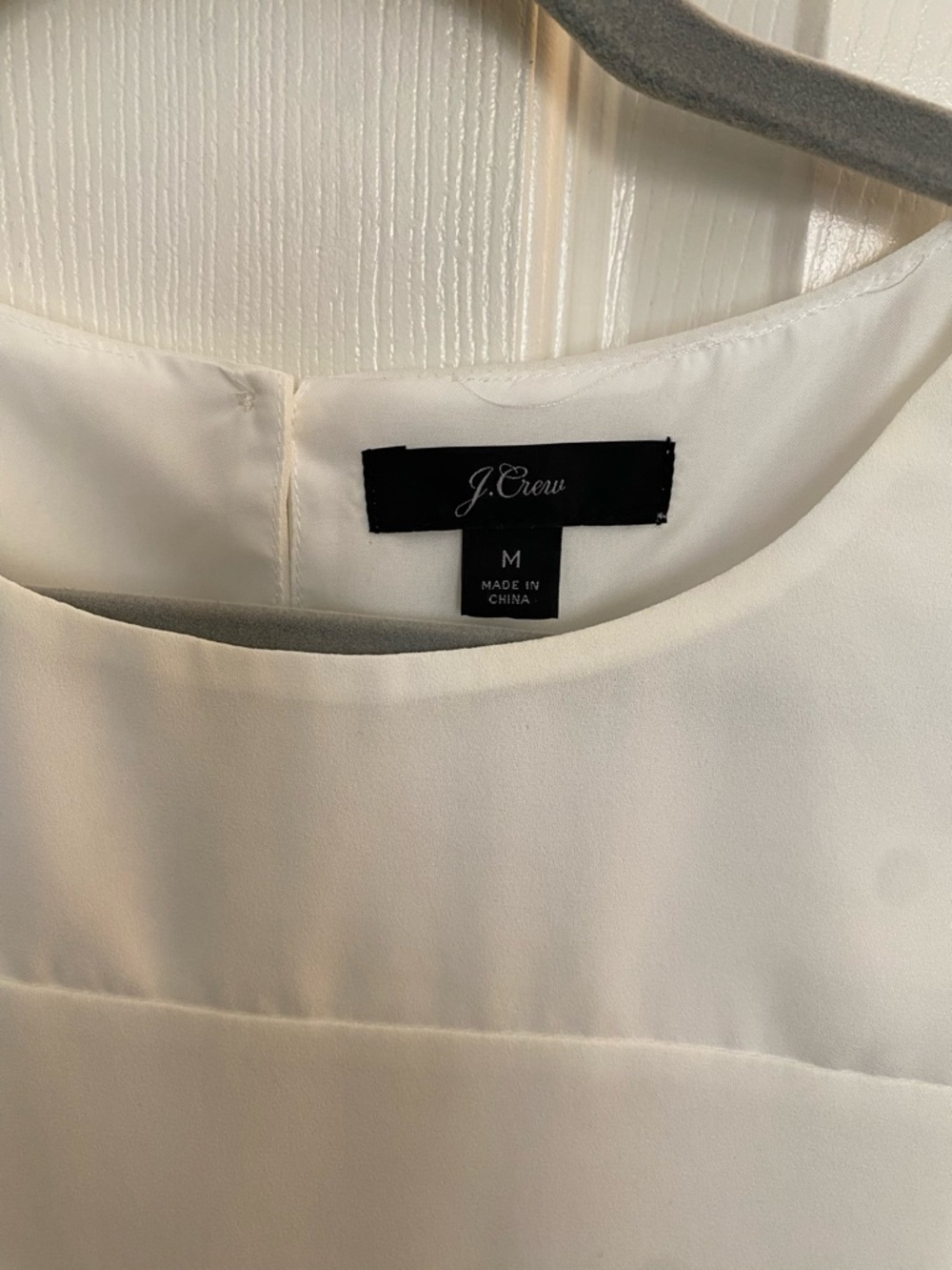 J. Crew Cream Short lined Sleeve Flutter Blouse